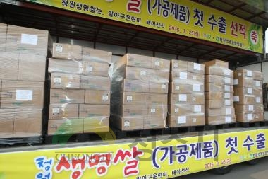 청원생명쌀 첫수출 선적식